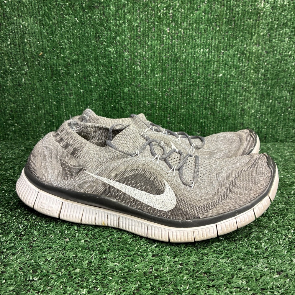 Nike Free 5.0 Flyknit 615806-011 Athletic Running Sneakers Gray Womens Size 10